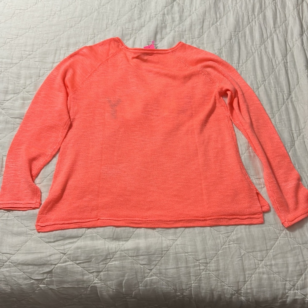 NWT Lilly Pulitzer Danette Sweater Papaya Punch Sunny Intarsia Large - Picture 3 of 3